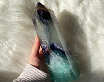 Extra Large Green Fluorite Powerful Statement Crystal Tower Gem Points Metaphysical Obelisk Crystal Protection Healing Meditation Gifts