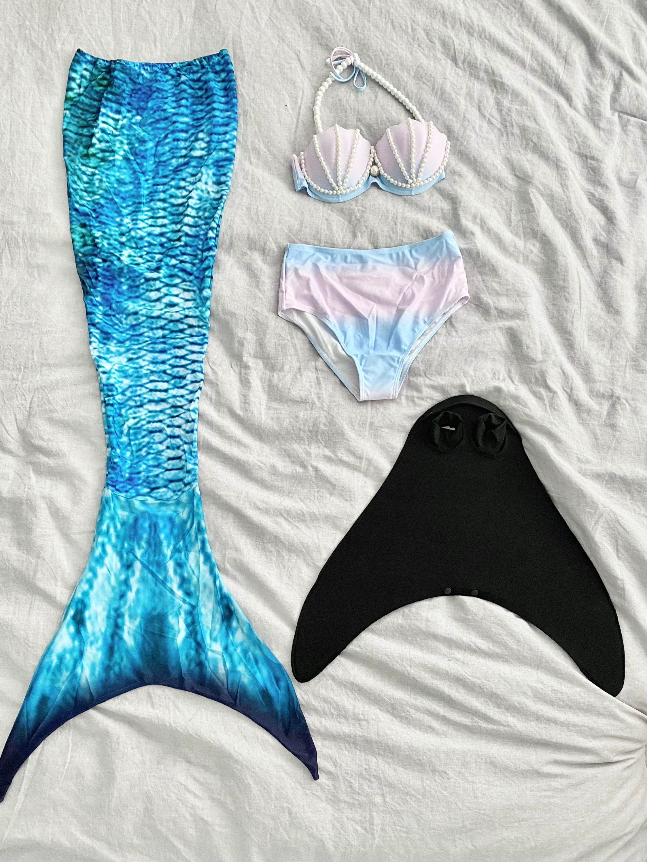 DNFUN Costume da Bagno da Bambina a Coda di Sirena, per Cosplay, per Il  Nuoto, con Monopinna