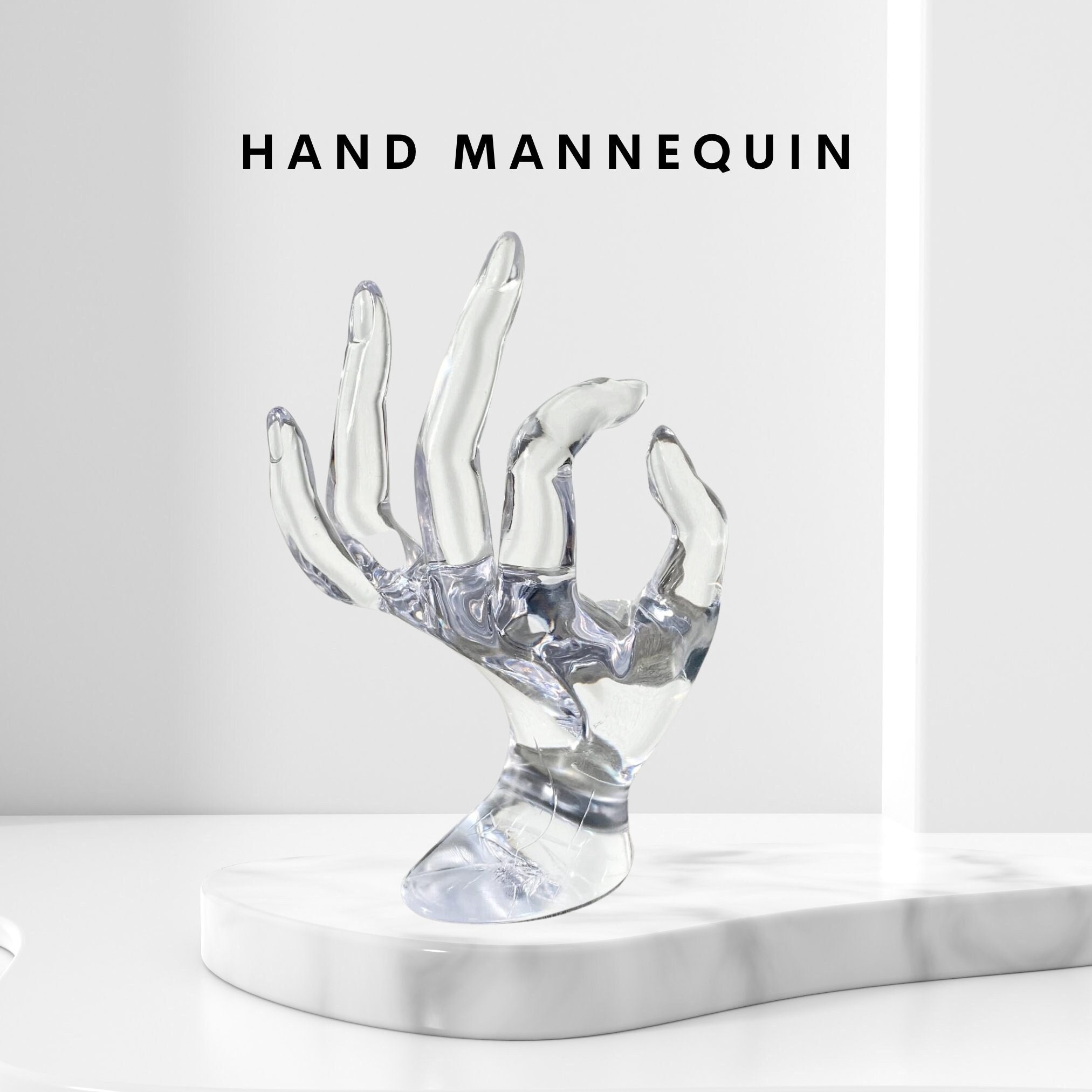 Clear Hand Ring Holder, Transparent Finger Mannequin Home Decor