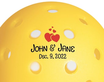 Pickleballs Wedding Favors and Gifts: Awesome Personalized Picklballs, UV printed (no decals) - Rush Orders & Fast Shipping!