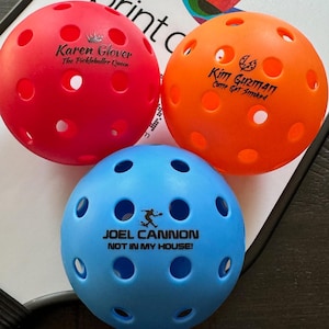 Personalized Pickleballs: Awesome Custom Pickleball Gift. UV printed (no decals). Send Us Your Pickleball Personalized Design, Logo, Photos!