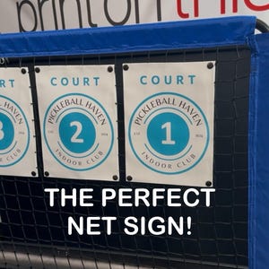 Court Net Sign | Snap-on Vinyl Net Sign Banners for Pickleball Nets, Tennis Nets,  Tournaments & Leagues