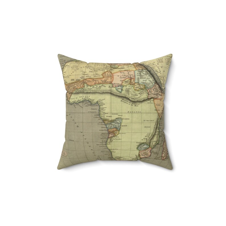 Vintage Map Pillow Historic Africa Map Square Throw Pillow Etsy