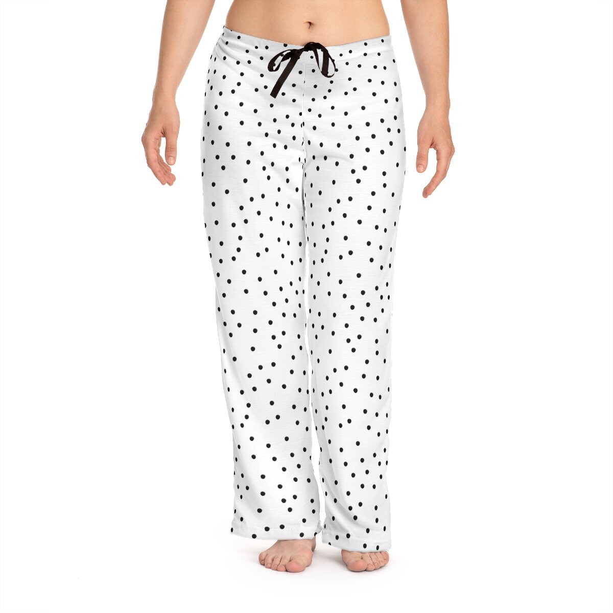 Women's Pajama Pants - Snow Falling Polka Dots - Relaxed