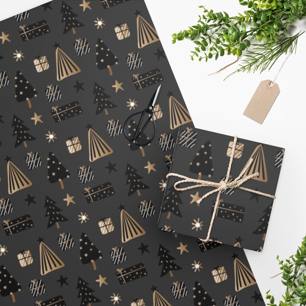 Matte Black Gift Wrap 15 Feet Chalkboard Paper Roll Black -  UK  Black  wrapping paper, Elegant gift wrapping, Christmas gift wrapping