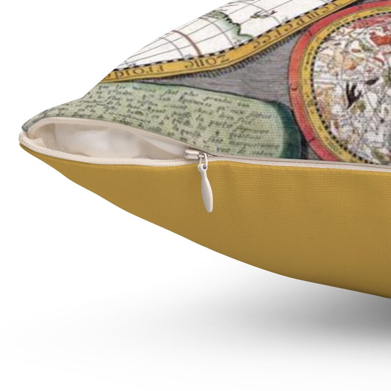 Vintage Map Pillow Historic World Map Square Throw Pillow Etsy