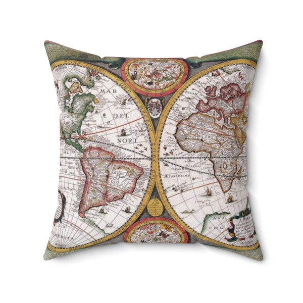 World Map Pillow Etsy