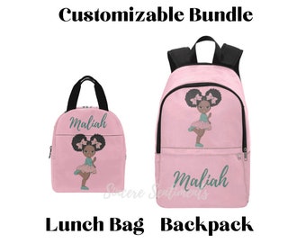 Personalized Maliah Back Pack & Lunch Bag Bundle