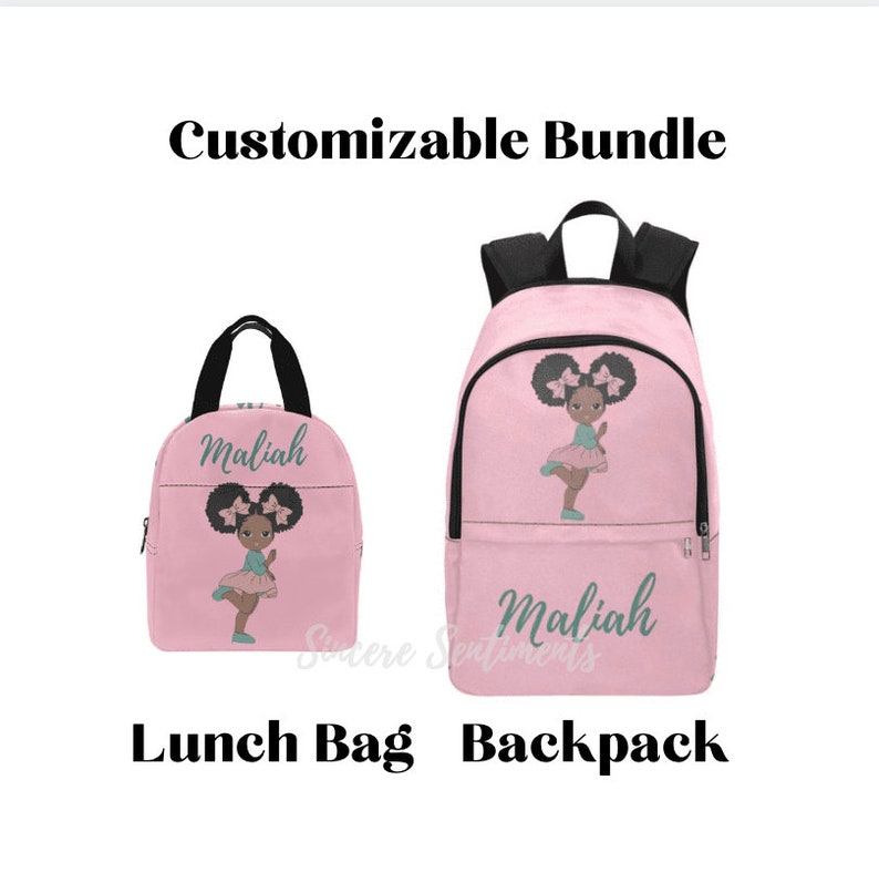Personalized Maliah Back Pack & Lunch Bag Bundle image 1
