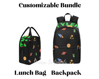 Paquete personalizado de mochila espacial y bolsa de almuerzo /