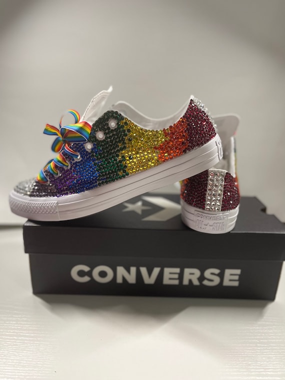 Adultos LGBT Pride Converse Bling Shoes / Rhinestone - España