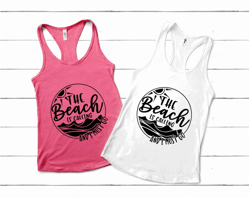 Racerback Tank Vacation Shirt The Beach is Calling Tank Beach Shirt