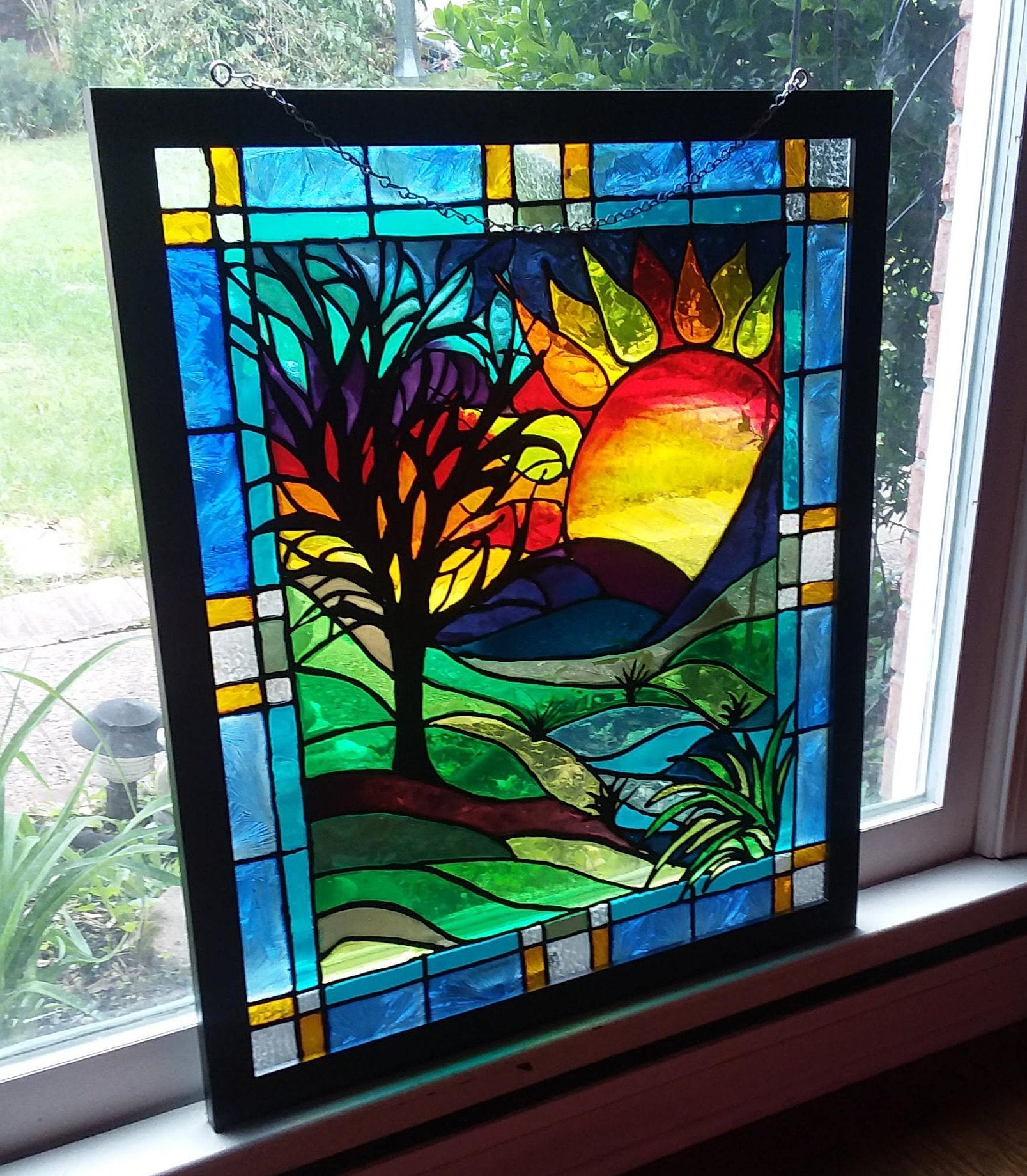 Extra LargeHandpaintedGlass ArtFauxStained GlassCustom Etsy