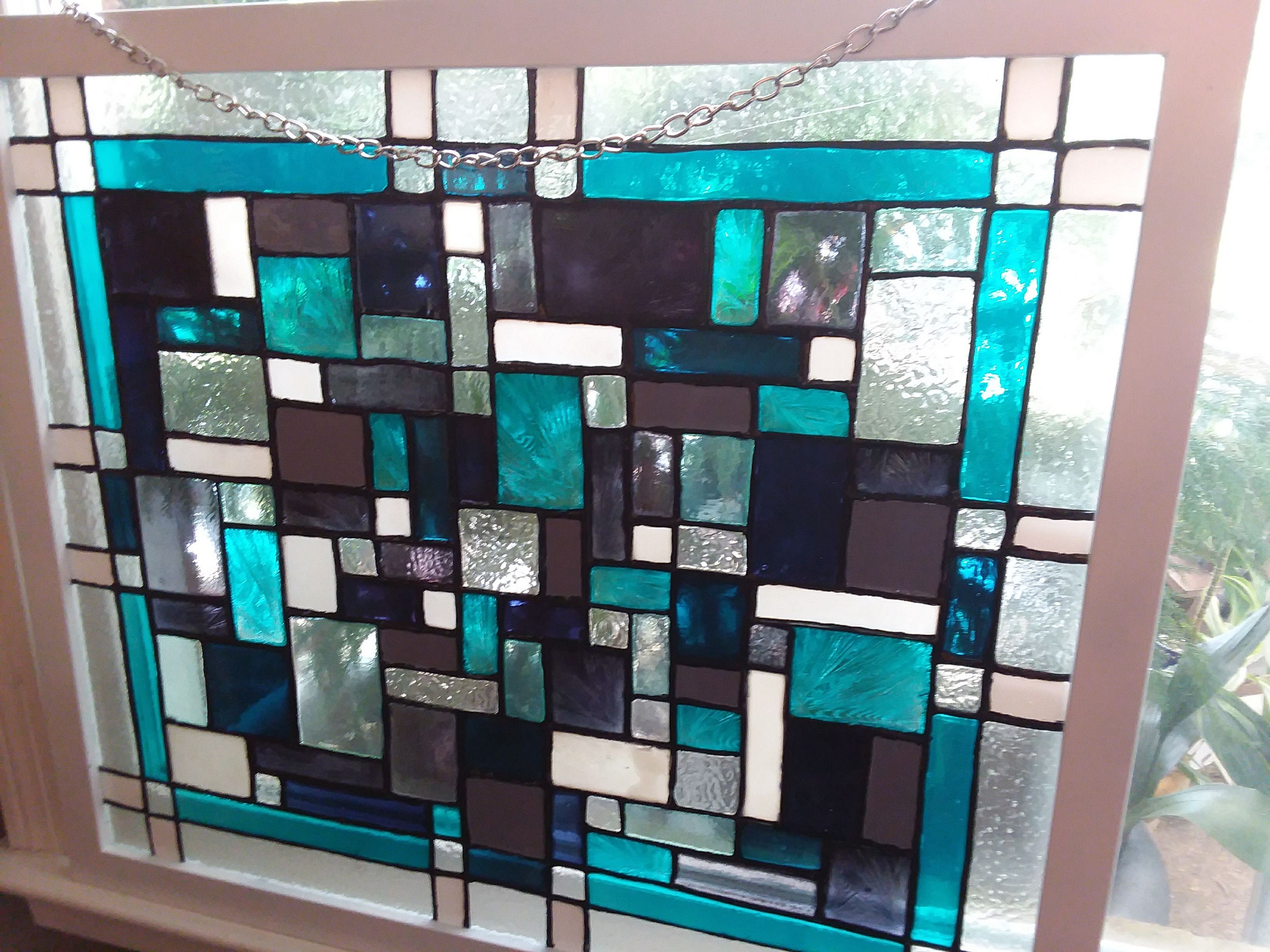 Extra Large-Handpainted-Glass Art-Faux-Stained Glass-Custom | Etsy