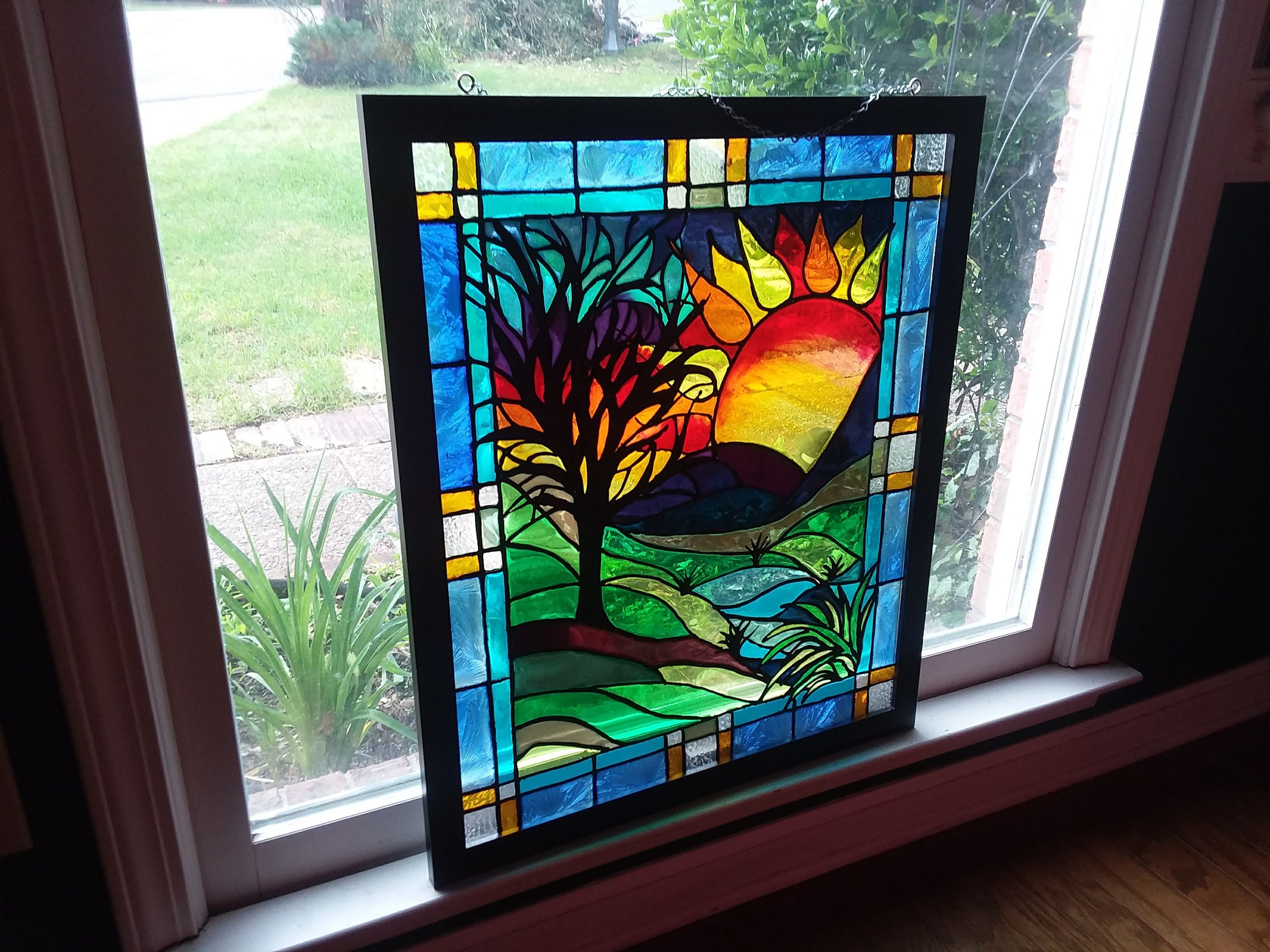 Extra LargeHandpaintedGlass ArtFauxStained GlassCustom Etsy