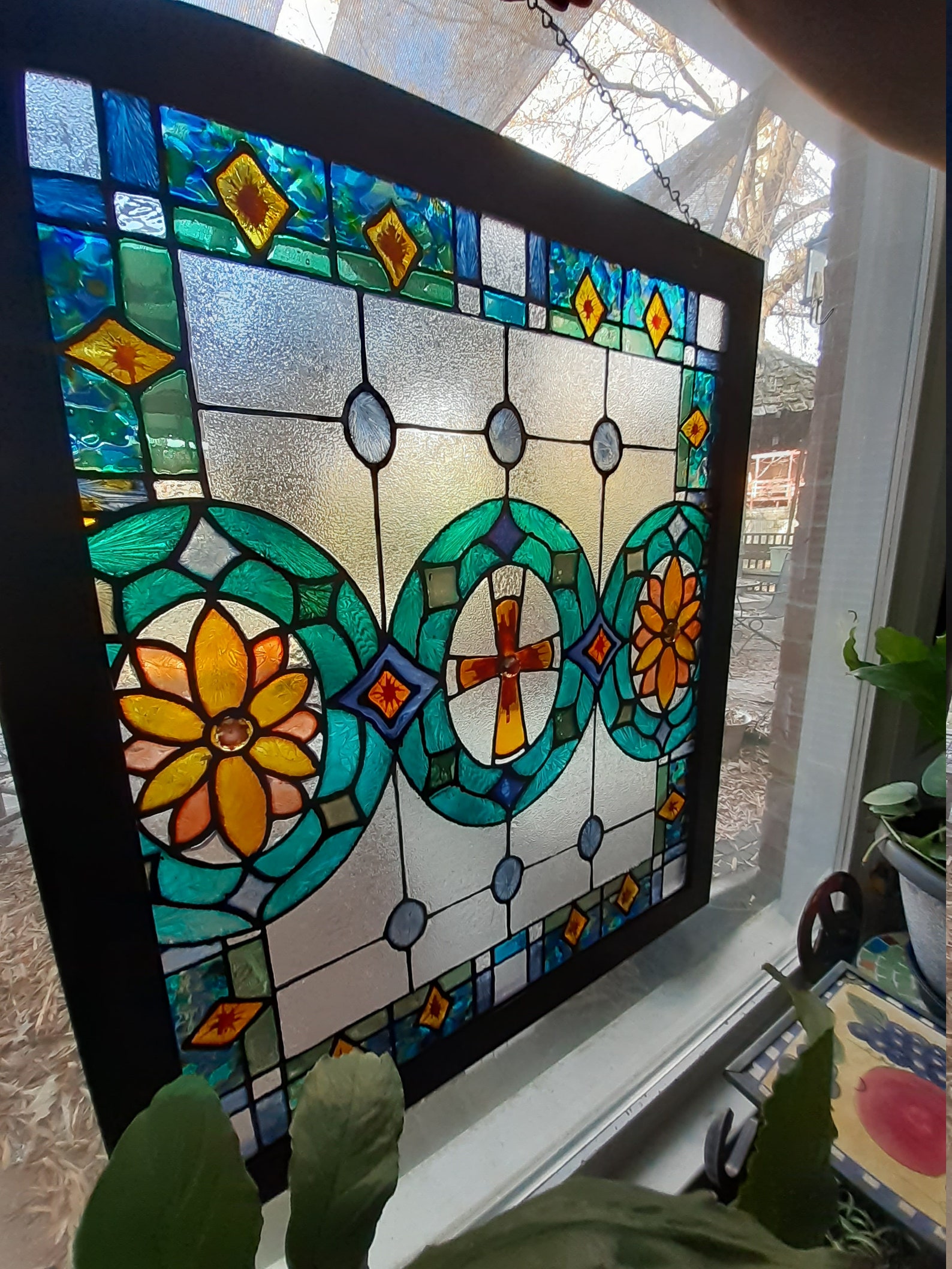 Extra LargeHandpaintedGlass ArtFauxStained GlassCustom Etsy