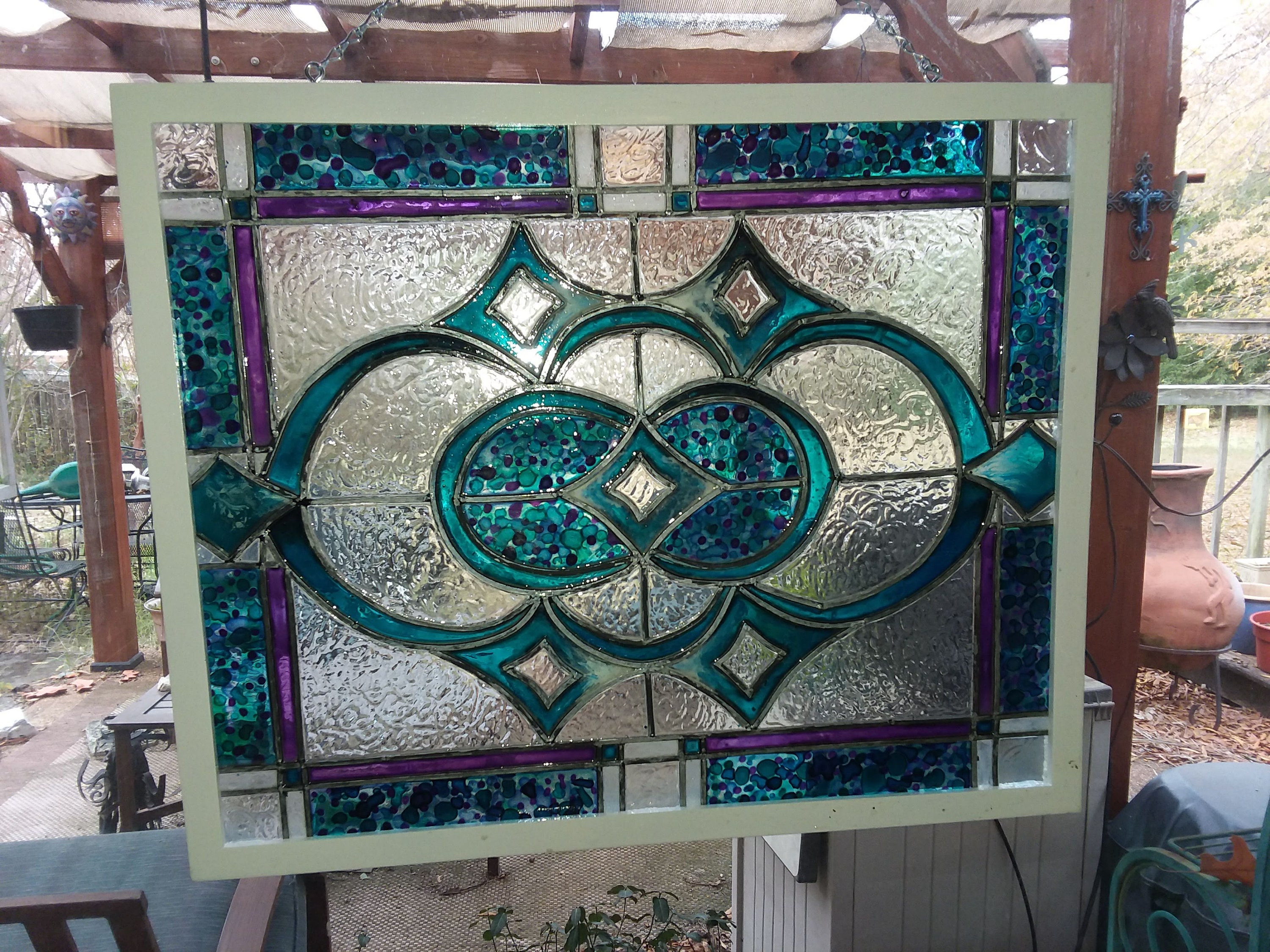 Extra LargeHandpaintedGlass ArtFauxStained GlassCustom Etsy