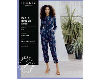 Liberty Zadie Boiler Suit Sewing Pattern, All in One Dressmaking pattern, Designer Jumpsuit  Pattern, Dressmaking Pattern,