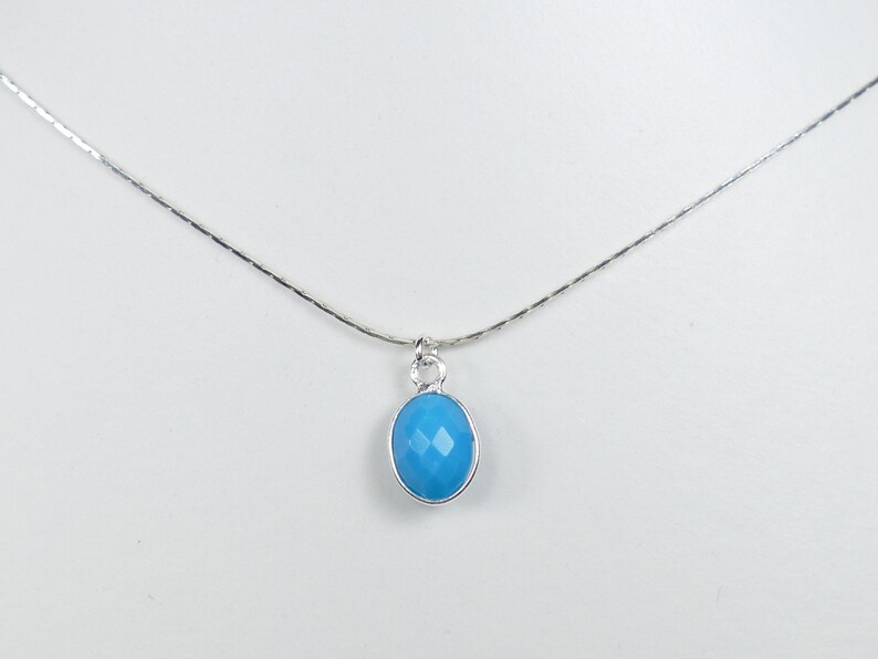 Natural Sleeping beauty Turquoise necklace sterling silver 925 thin dainty pendant Gift for Her precious gemstone jewelry wedding blue