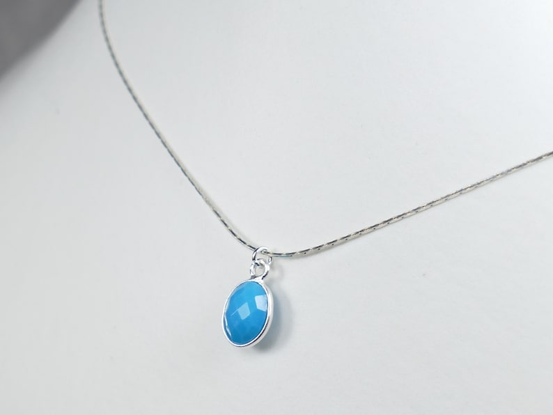 Natural Sleeping beauty Turquoise necklace sterling silver 925 thin dainty pendant Gift for Her precious gemstone jewelry wedding blue