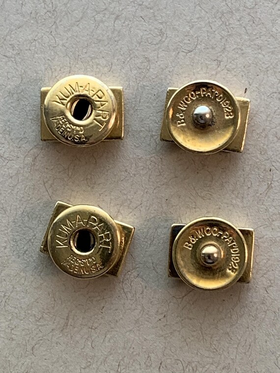 Baer & Wilde Kum A Part Cufflinks, Gold tone Bask… - image 4