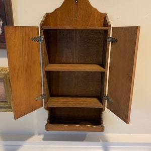 Vintage Wood Wall Shelf Vintage Wood Wall Cabinet Farmhouse Style Wood ...