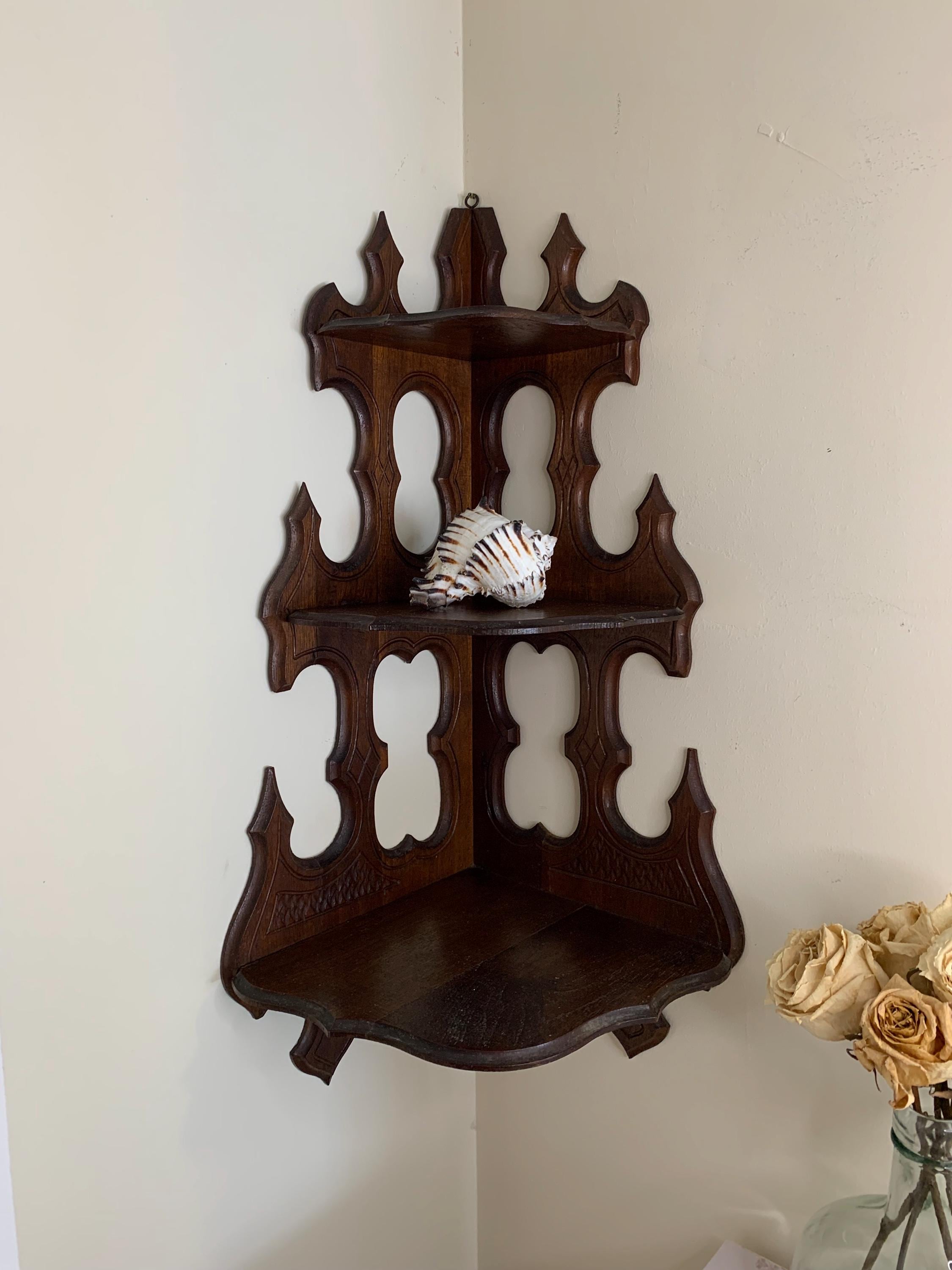 Antique 5 Tier Corner Shelf - Etsy