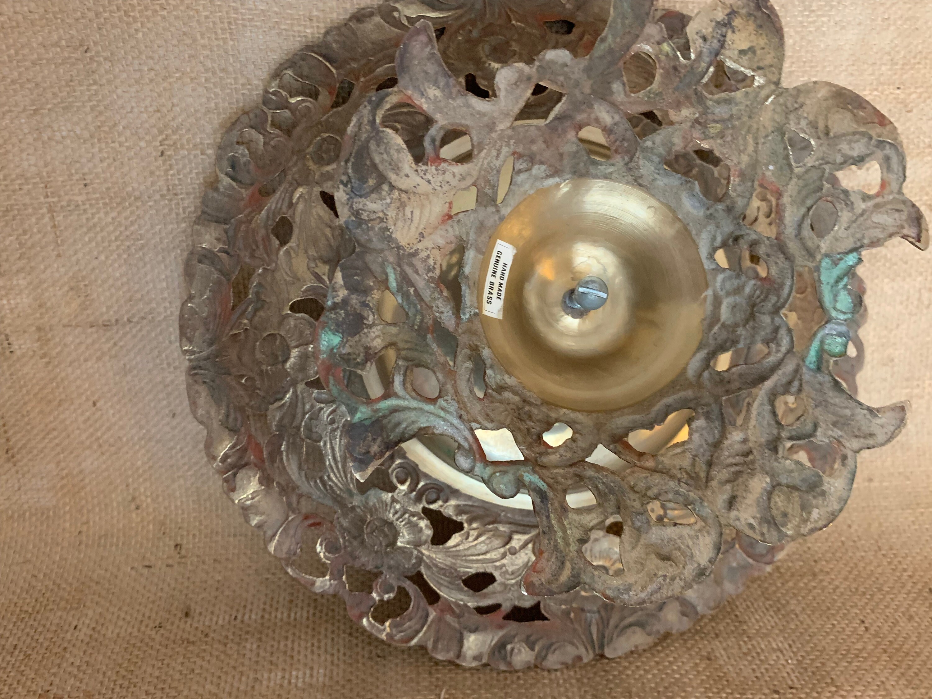 Ornate Brass Pedestal Bowl Large Display Pedestal Brass Bowl Etsy