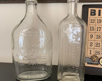 Your Choice: 7 3/4" Tall  Bottle Dr True's Elixir Bottle or Felton's New England Rum Bottle