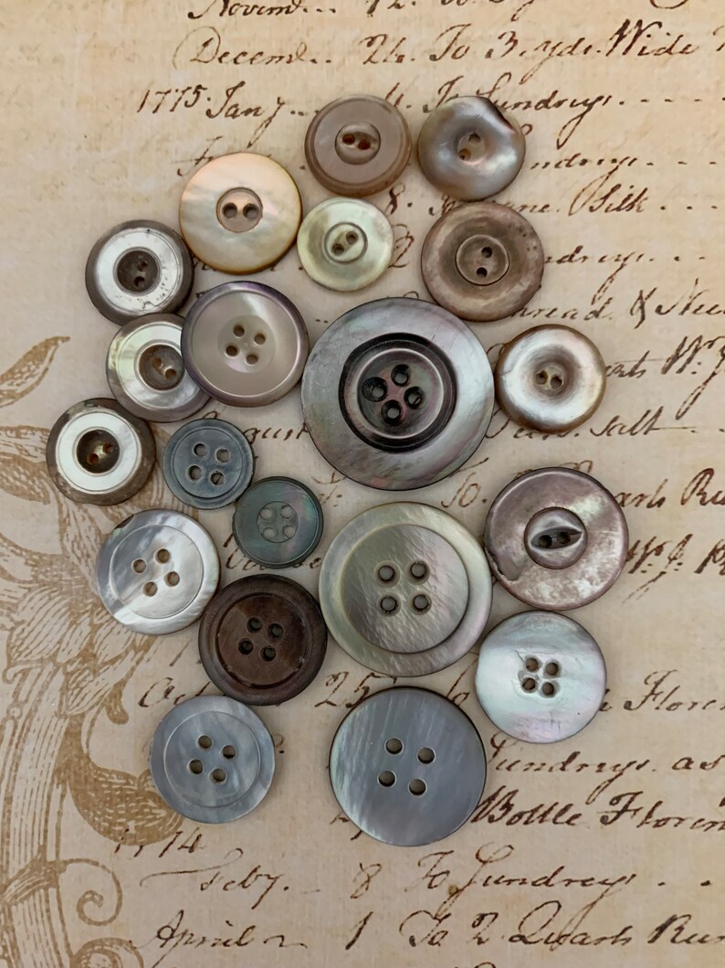 Antique Carved Shell Buttons Smokey MOP Shell Buttons Smokey - Etsy
