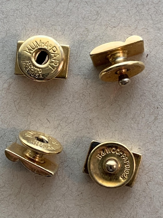 Baer & Wilde Kum A Part Cufflinks, Gold tone Bask… - image 1