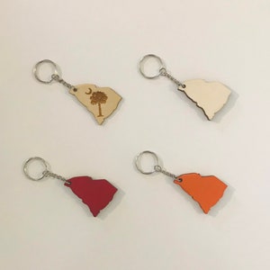 South Carolina Keychain - Palmetto Moon - Wooden Keychain - Custom Engraving- South Carolina College Gift