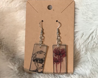 Ghoul Anime Red Spider Lily Transparent Dangling Earrings