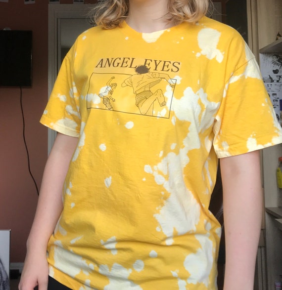 Angel Eyes Bleach Tie Dye Yellow Graphic Anime T-shirt - Etsy
