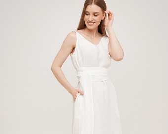 Linen Dress, Linen Dress With Pockets, Linen Dresses for Women, Summer Linen Dress