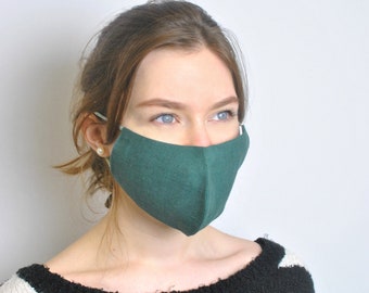 Linen Face Mask, Reusable, Breathable, Soft 100 % Pure Linen