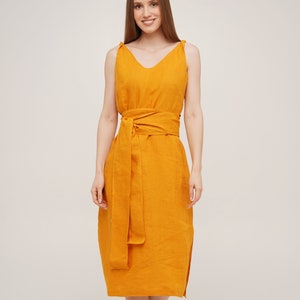 Linen Dress, Linen Dress With Pockets, Linen Dresses for Women, Summer Linen Dress image 1