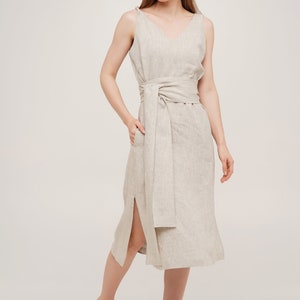 Linen Dress, Linen Dress With Pockets, Linen Dresses for Women, Summer Linen Dress Natural
