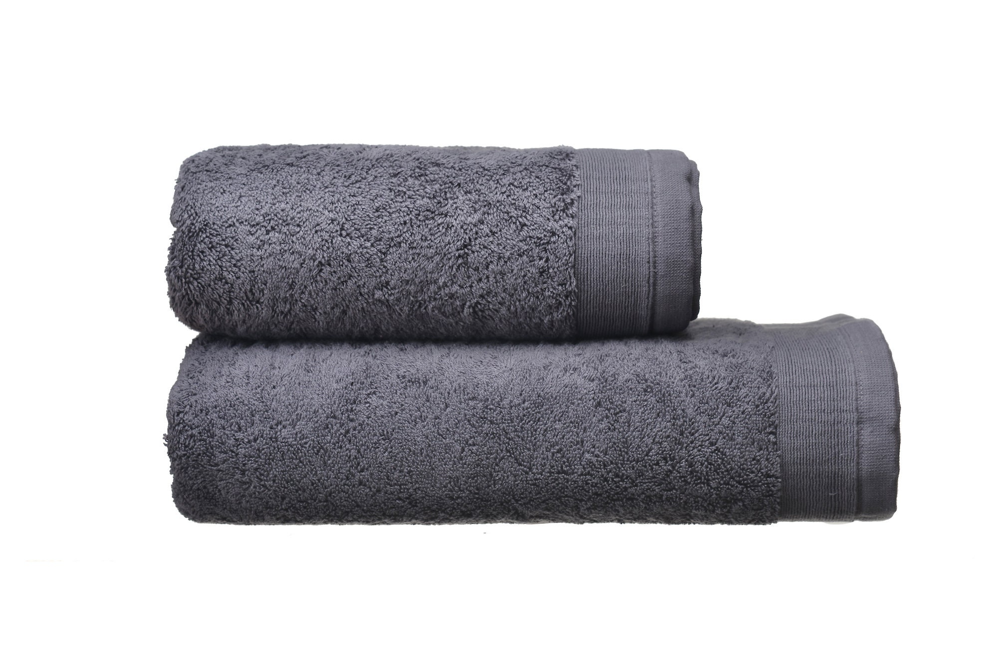 Jessy Home 2 Pack Dark Gray Hand Towel Set 16"x31" Soft Highly Absorbent Quick Dry Bathroom Towels 600 Gsm Microfiber Plush Towels