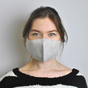 Face Mask, 100 % Pure Linen, Reusable, Breathable, Soft