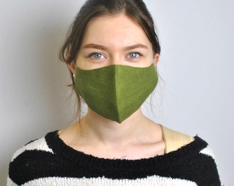 Face Mask, 100 % Pure Linen, Reusable, Breathable, Soft