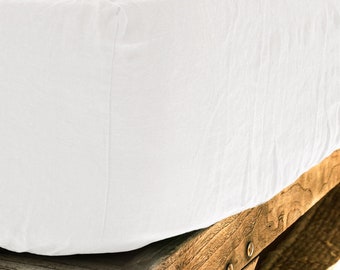 StoneWashed Linen Fitted Sheet, Super Soft Bed Sheet, Pure Linen, Vintage Look, Fitted Sheets Size: Queen, King, Super King