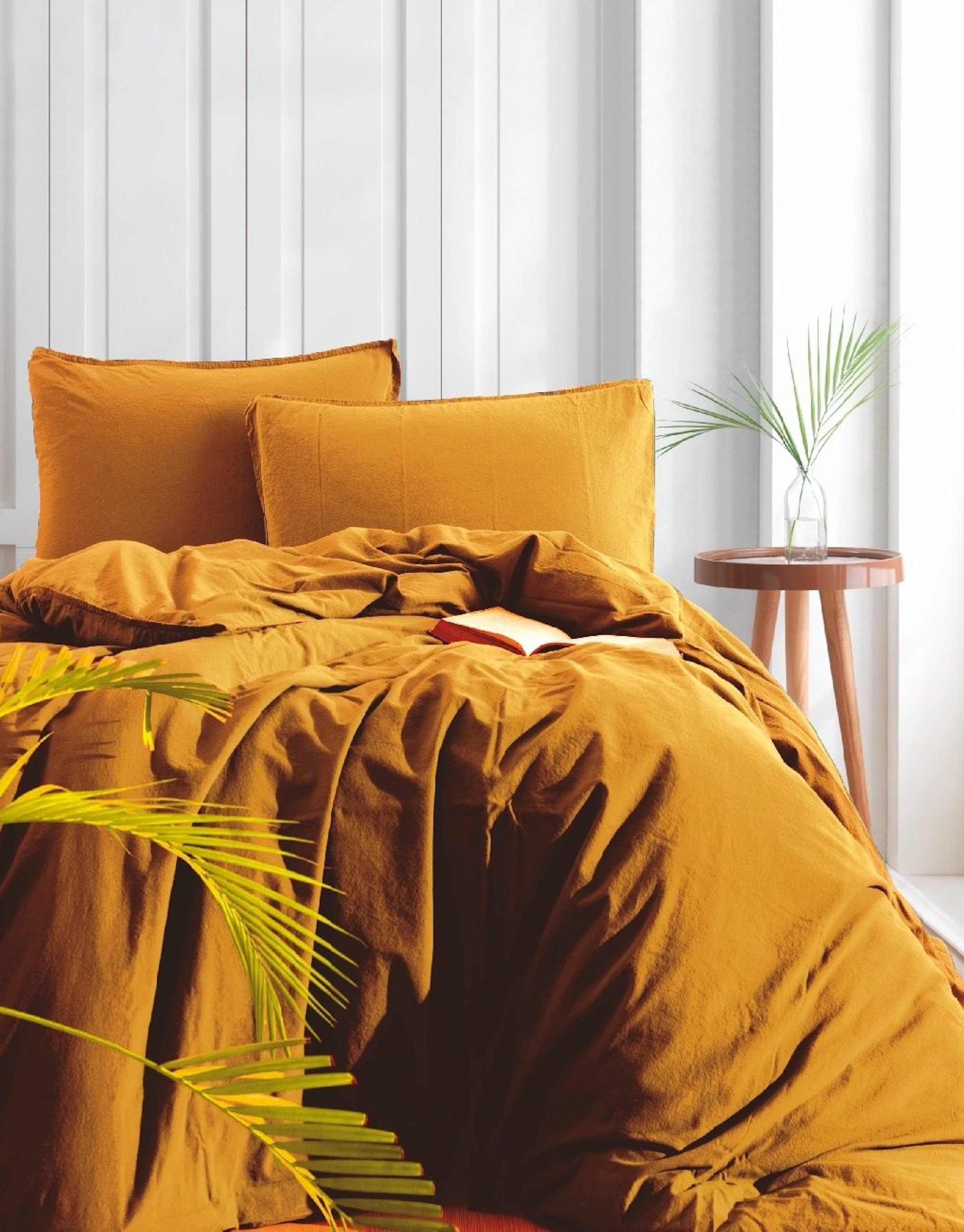 Burnt Orange Bedding Set 3 pcs 1 Duvet 2 Pillow cases Etsy