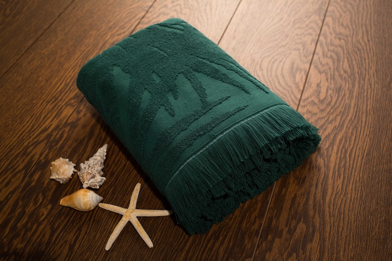 dark green beach towel