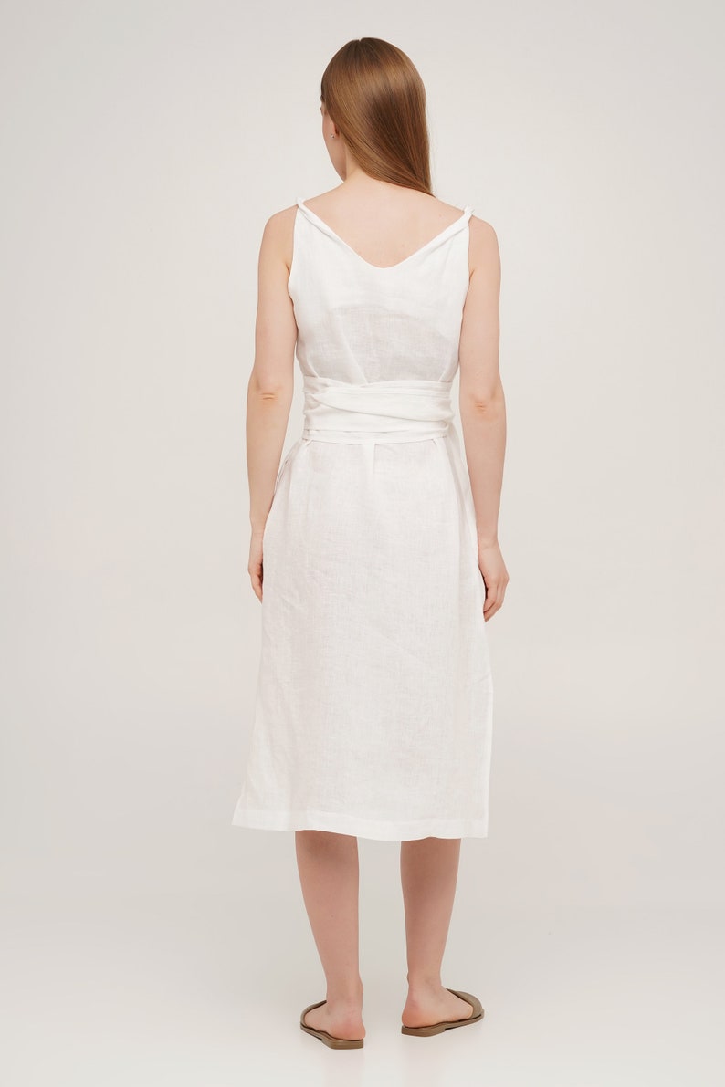 Linen Dress, Linen Dress With Pockets, Linen Dresses for Women, Summer Linen Dress image 5