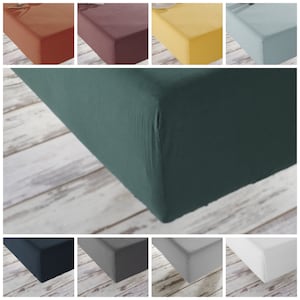 Fitted Sheet, Stone Washed Cotton Sheet, Vintage Look, Fitted Sheets Size: Super King