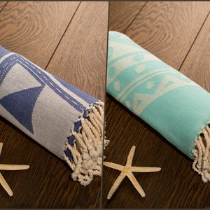 Set of 2 beach towels, cotton beach towel, stylish towel set, unique beach towel for beach, pool, gym, yoga