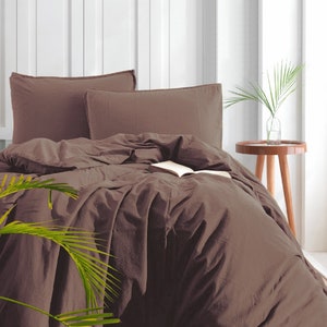 Dusty Pink Bedding Set 3 pieces: 1 Duvet cover + 2 Pillow cases, King Rustic Bed Linen, Queen Duvet Cover Set, Double, Full