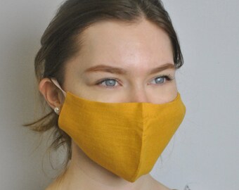 Face Mask, 100 % Pure Linen, Reusable, Breathable, Soft