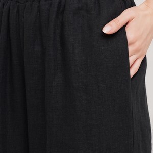 Linen Pants, Stonewashed Linen Trousers, Elastic Waist Linen Pants, Baggy Pants, Palazzo Trousers, Woman Linen Trousers image 2